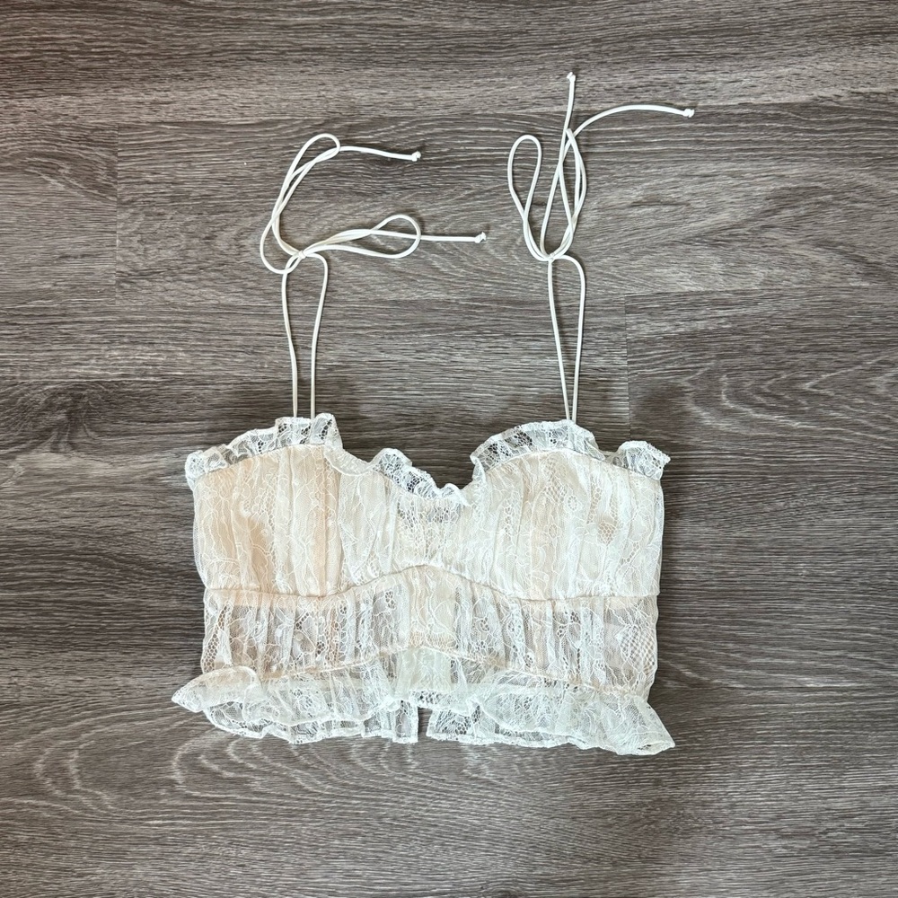 For love and lemons lace cropped tank top